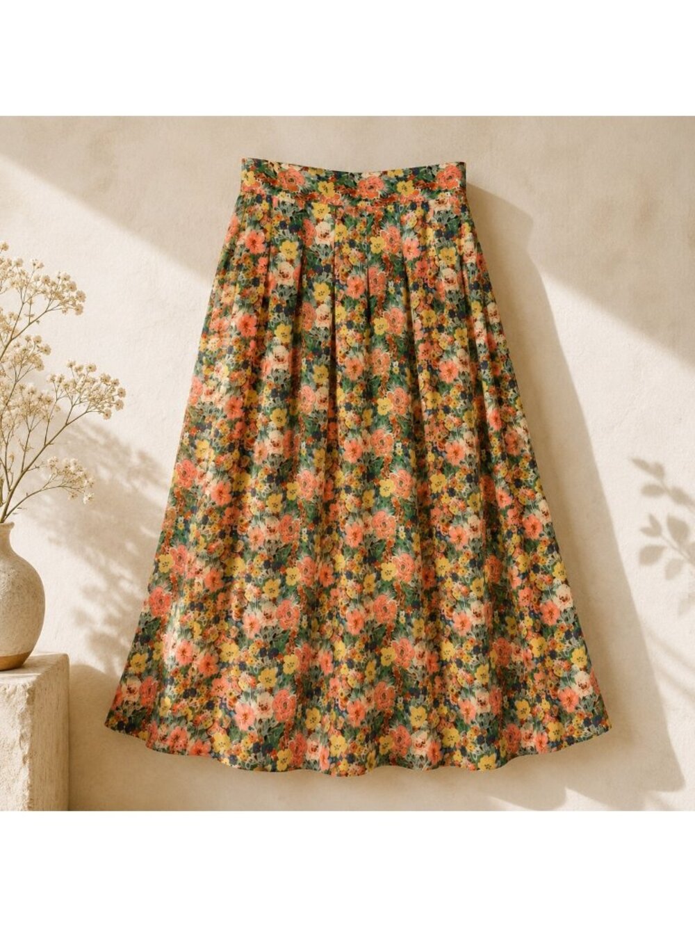 NWT Sézane Alicia Skirt Jardin Pastel Floral Print FR 46 /US 14 High Waist - Picture 2 of 16
